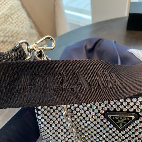 Prada Crystal Re-Edition 2005 Crossbody Chain Shoulder Bag Black Reedition - Picture 6 of 16